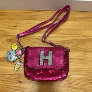 Justice “H” Pink Sequin Crossbody Bag
